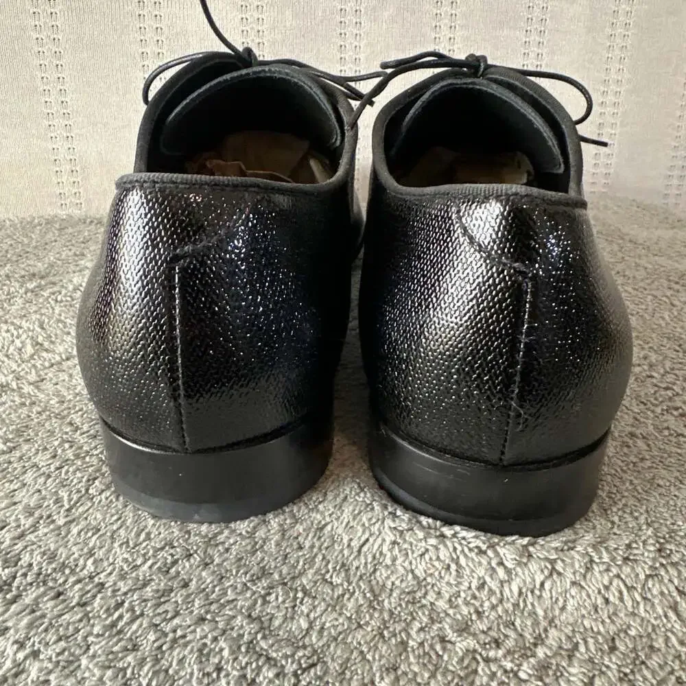 GIORGIO ARMANI Size 8 Black Solid Leather Lace Up Shoes